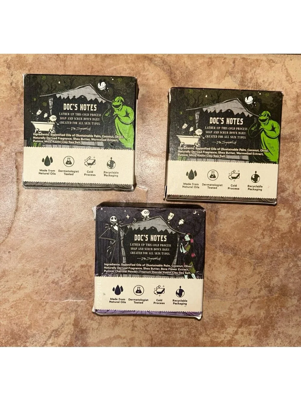 Dr. Squatch The Nightmare Before Christmas Soap Lot of 3 – Limited Edition